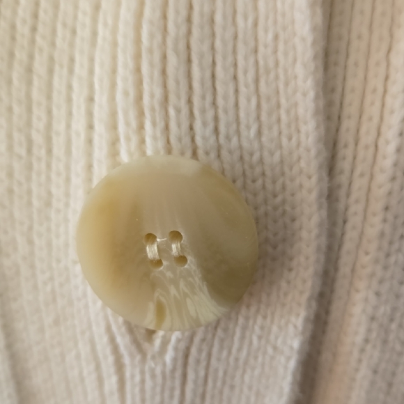 J. Jill Women's Small Cream Button Front Pocket Work Casual Cotton Cardigan - Picture 4 of 14